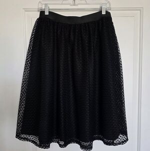 Black Lace A-Line Skirt - Women